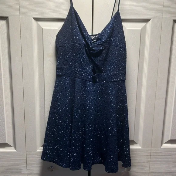 Windsor | Dresses | Navy Blue Homecoming Dress With Peephole And Built In  Shorts | Poshmark